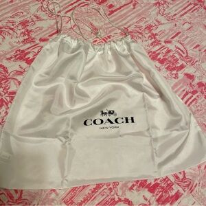 Coach NWOT White Dustbag 19” by 15” NEW Closet Drawstring